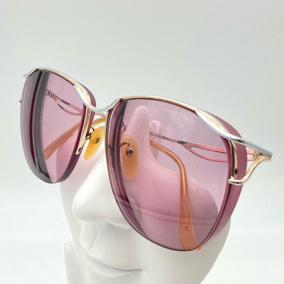 Vintage Sebastiano Gold Silver Oval Sunglasses - Picture 3 of 5